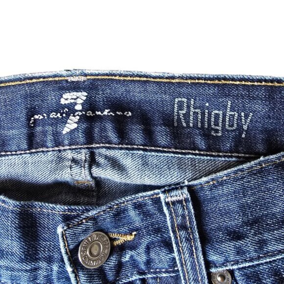 7 For All Mankind Rhigby Button Fly Skinny Blue denim Jeans. Size 30 - Picture 3 of 7